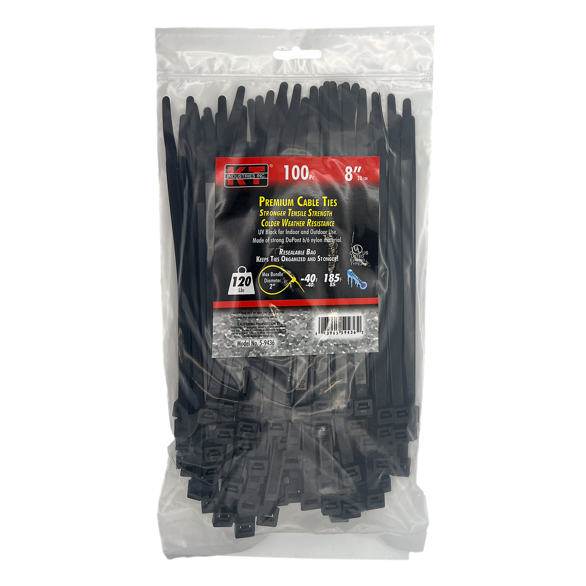 K-T Industries, 7.9" Heavy Duty, Uv Black, 100/Pk, Model # 5-9436